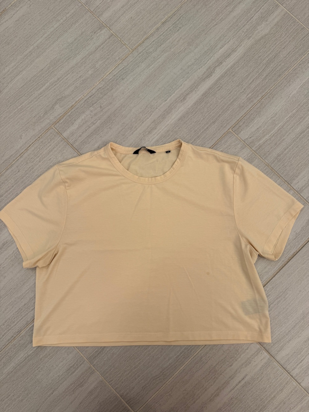 Cuts Clothing Cropped Tee in Light Beige